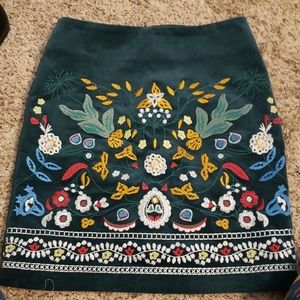 Green corduroy skirt